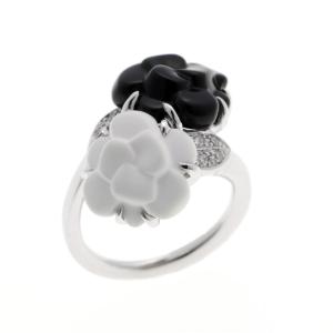シャネル  カメリア CHANEL（シャネル） カメリア 3Pダイア オープンリング J11873 中古