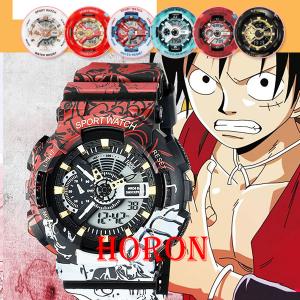 キッズ 電子ウォッチ キャラクター ワンピース 腕時計 男の子 女の子 小学生 中学生 ウォッチ デジタル LED夜光 アラム機