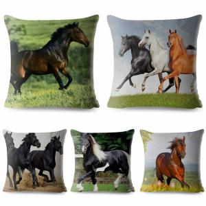 クッションカバー♡馬柄♡6枚まとめ売り♡45×45センチ♡ クッションカバー 馬 45x45cm リアル馬 ホーススタイル : Horse Style