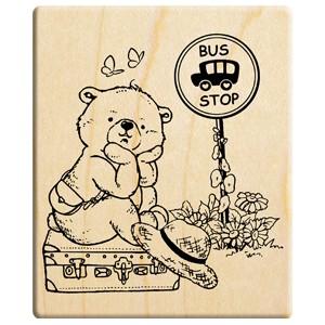 MICIA スタンプ- Summer bear stamp/Bus stop｜horuka