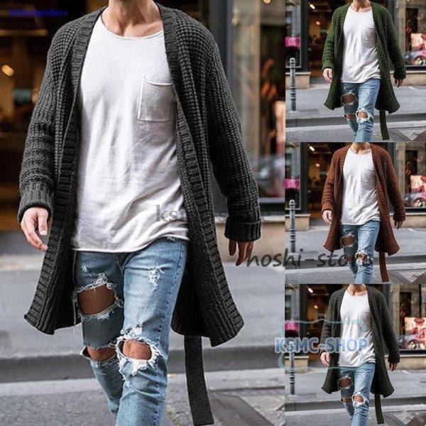 カーディガン コート メンズ ロング丈 40代 羽織 大きいサイズ 黒 ニット ジャケット パーカー...