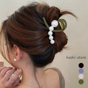 ヘアクリップ バンスクリップ パール付き｜hoshi-shop