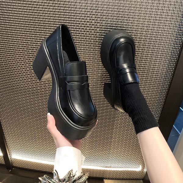 ローファー レディース メリージェーンパンプス 疲れにくい 艶なし 24.5cm ハイヒール 美脚 ...