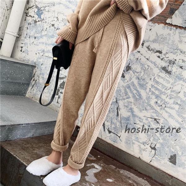 ニッドパンツ パンツ レディース 40代  秋 冬 ロング丈 ロングパンツ ボトムス 秋 冬 ウエス...