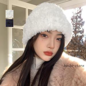 ニット帽子 ファー帽子 フェイクファー 無地 ニットキャップ シングル