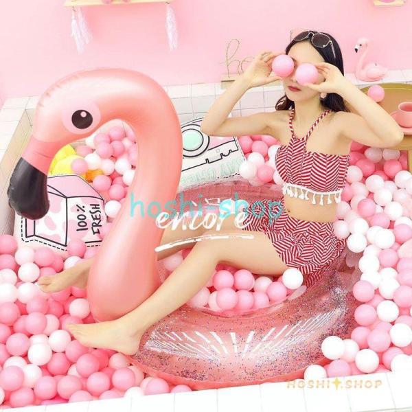 クリアフロート フラミンゴ 浮き輪 大人用 INS お洒落 夏休み 浮き具 安定感 海水浴 中学生 ...