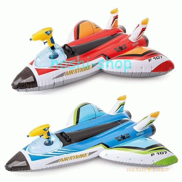 浮き輪 子供用 飛行機 ビッグフロート 水鉄砲付き 上に乗る浮輪 飛行機 ライドオン 浮輪 ウォータ...