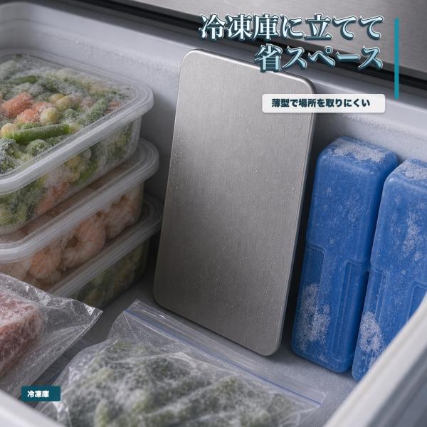 保冷プレート 1枚 立てて収納 冷凍庫 取り出しやすい SUS304 ステンレス 保冷剤 薄型 水洗...