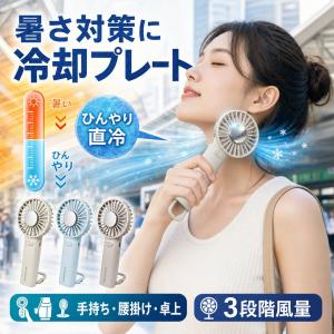 冷却ハンディファン 冷却プレート付 瞬間冷却 大風量 携帯扇風機 小型 卓上 扇風機 充電式 Type-C 軽量 静音 ネッククーラー 暑さ対策 レディース メンズ 通勤
