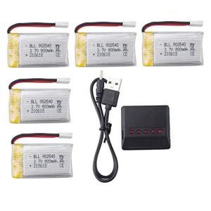 5PCS 3.7V 800mAh 小型ホワイト ヘッドリチウム電池