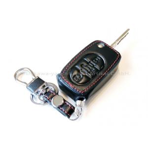 VW / Audi レザー キーカバー 【黒・赤ステッチ】 ゴルフ4 ボーラ ニュービートル アウディ TT (8N) 他