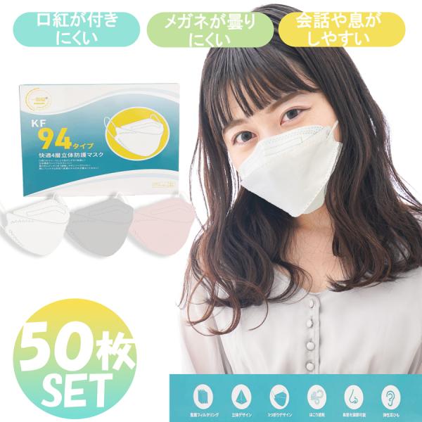 KF94 マスク 100枚 おしゃれ かわいい 韓国マスク PM2.5 花粉 ウイルス対策 ４層構造...