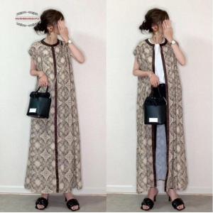 ロングワンピース 前開きワンピース ロングワンピ レディース マキシ丈 ワンピ ノースリーブ Aライン 体型カバー 無地 ゆったり おしゃれ きれいめ夏