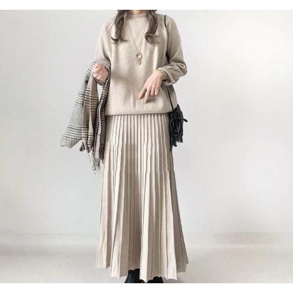ワンピース レディース 40代 きれいめ 秋冬 セットアップ 長袖 ロングスカート ニットワンピース...