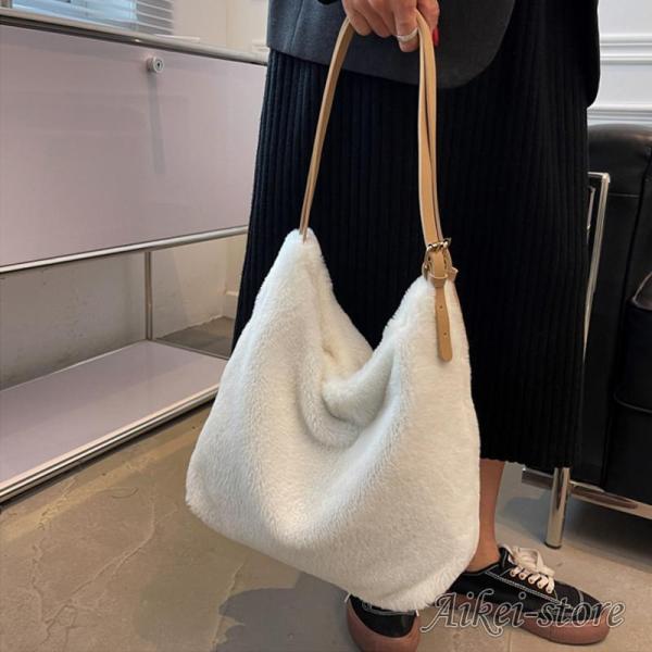 バッグ トート ショルダーバッグ レディース ファーバッグ もこもこ かばん ふわふわ 通勤バッグ ...