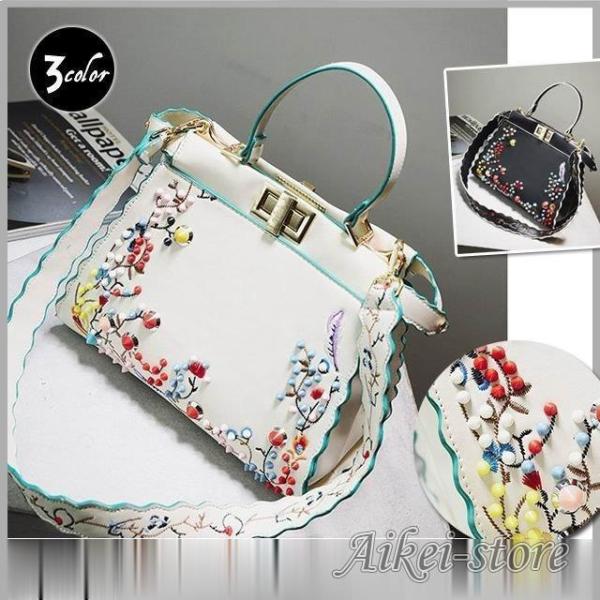 ショルダーバッグ バッグ ハンドスバッグ 刺繍 スタッズ カラフル お洒落 個性的 レディース