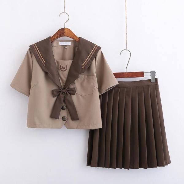 セーラー服 半袖 学生服 制服セットS~2XL大きいサイズ　3点セット　シャツ フリルスカート 女の...
