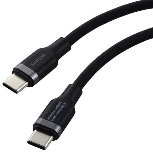 エレコム USB Type C ケーブル 0.3m 短い 100W PD対応 高速充電 シリコン素材...