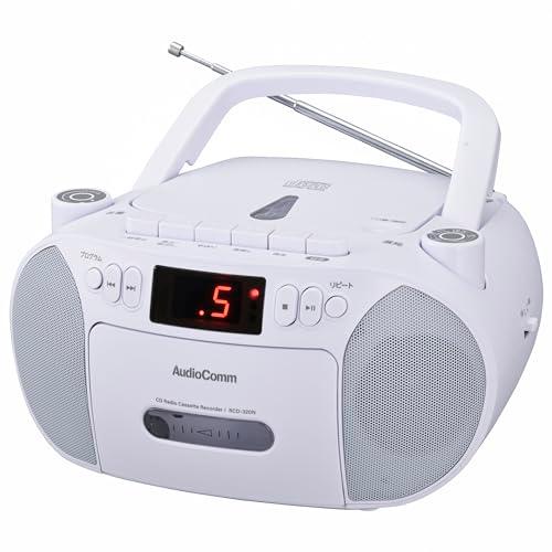 オーム電機AudioComm CDラジカセ ポータブル コンセント 乾電池 ラジオ カセットデッキ ...