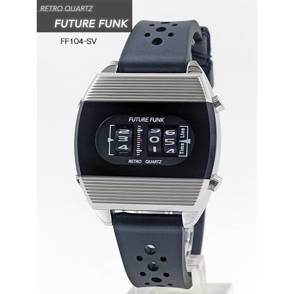 フューチャーファンク FUTURE FUNK ローラー式レトロクォーツ腕時計 FF104-SV-RB