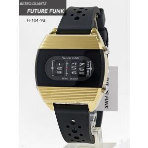 フューチャーファンク FUTURE FUNK ローラー式レトロクォーツ腕時計 FF104-YG-RB｜hosoi