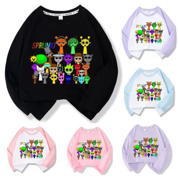スプランキー sprunki 子供服 長袖Tシャツ バイカラー 通気性 肌着 柔らかい 100%綿 ...