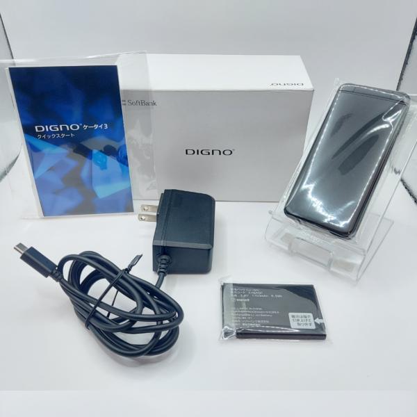 【液晶無傷の美品！判定○】SoftBank　DIGNOケータイ3　902KC　ブラック　付属品完備　...