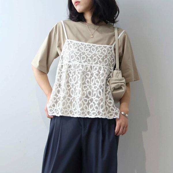 L〜5L leswel レスウェル WEB限定 レースキャミソール ブラウス 大きいサイズ レディー...