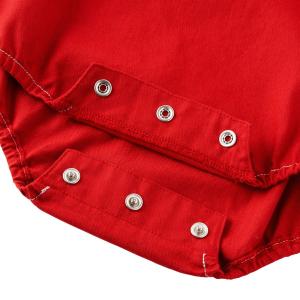 ミキハウス ロンパース 赤 ベージュ インディ...の詳細画像3