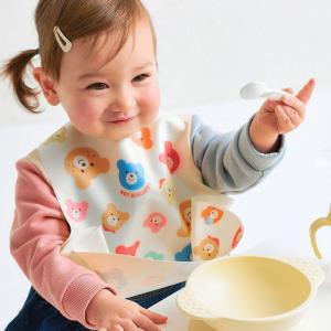 ミキハウス 総柄 お食事スタイ 白 赤 グリー...の詳細画像3