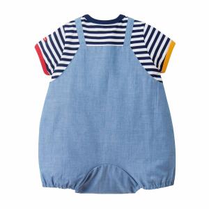 【爆買】ミキハウス ボーダー オーバーオール風...の詳細画像1