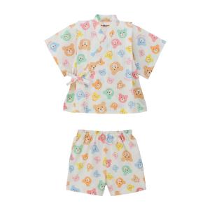 ミキハウス 総柄 甚平スーツ 白 黄 ピンク ...の詳細画像1