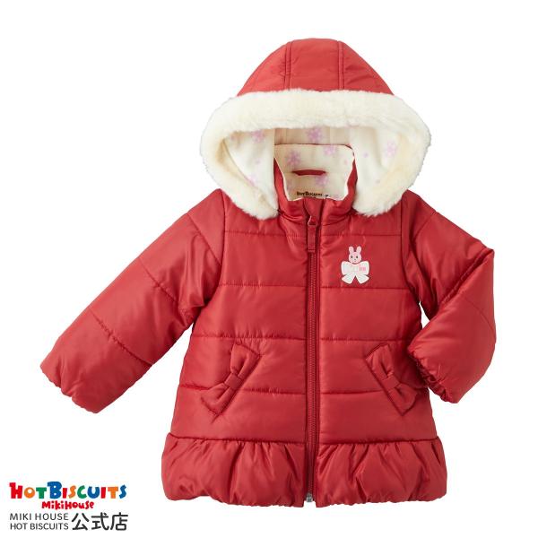 ミキハウス 【80-120cm】 裏地フリース ジャンパー アウトレット ワインレッド 80cm 9...