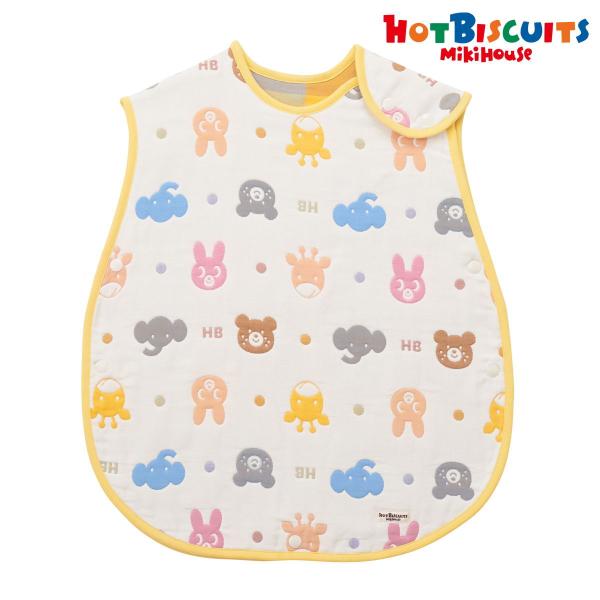 ミキハウス 六重織 どうぶつ柄 ガーゼスリーパー マルチカラー --- ホットビスケッツ HOT B...