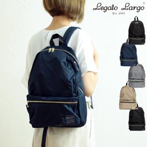 リュック Legato Largo レガートラルゴ 撥水加工ナイロン調ポリエステル 10ポケットリュック HP-N013 当店限定仕様 背面ポケット付き レディース メンズ