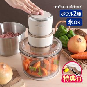 フードプロセッサー 大容量 レコルト recolte コンボ 電動 RCP-6 1L レシピ付 氷も砕ける 離乳食 スムージー ミキサー ブレンダー 泡立て 時短 刻む みじん切り｜hotchpotch