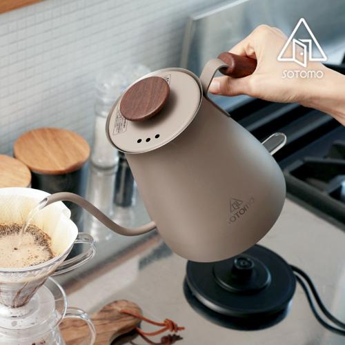 電気ケトル 細口 ソトモ SOTOMO 電気カフェケトル AKE-380 0.7L ドリップケトル ...
