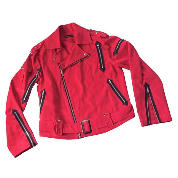 ライダース　ジャケット　ZIP　レッド
