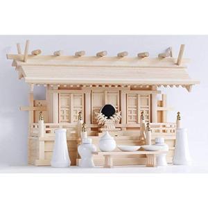 高額売筋 セット 三社 神棚 通し屋根 厳選神具セット付き神棚セット 唐戸 高床 美 木曽ひのき 最高級 鹿屋野三社 神棚 神具 Njforestry Org