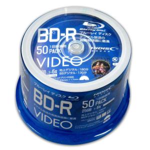 HIDISC 6倍速対応BD-R 50枚パック 25GB ホワイトプリンタブルハイディスク VVVBR25JP50｜hotmeteor