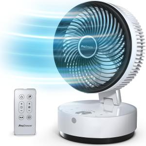 Pro Breeze 折り畳み式 サーキュレーター 扇風機 DCモーター 卓上扇風機 24段階風量調節 パワフル送風 畳50畳対応 マイナスイオン機能｜hotmeteor