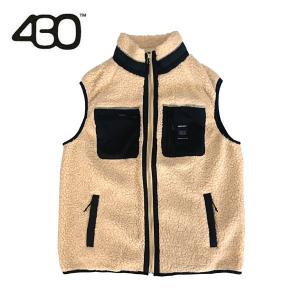 フォーサーティー 430 ボア フリース ベスト BOA FLEECE VEST 21-122 BGE-BLK 正規品｜hotobama