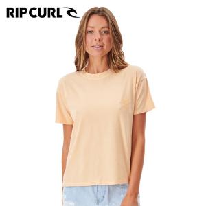 RIPCURL レディース 半袖Tシャツ GTEHA9 Apricot 正規品 SEARCH ICON TEE｜hotobama
