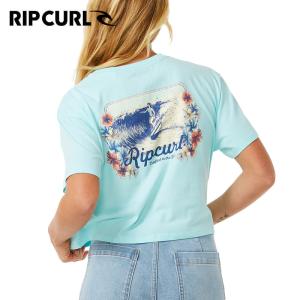 RIPCURL レディース DANCING CROP 半袖Tシャツ Sky Blue 0079 正規品 0B2WTE｜hotobama