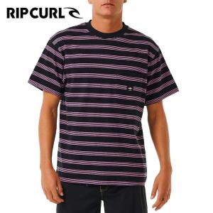 RIP CURL メンズ QSP STRIPE 半袖 Tシャツ Black 0090 正規品 0EPMTE｜hotobama