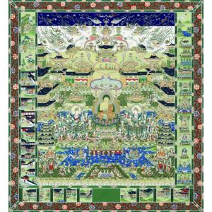 高級肉筆仏画　観経曼陀羅（當麻曼荼羅）　一点もの