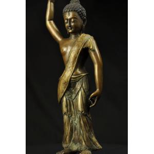 釈迦誕生仏 銅造彫金仕上げの詳細画像1