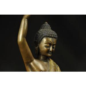 釈迦誕生仏 銅造彫金仕上げの詳細画像2
