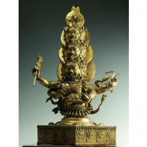 ラーフラ 銅造 鍍金彫金仕上げ 一点もの