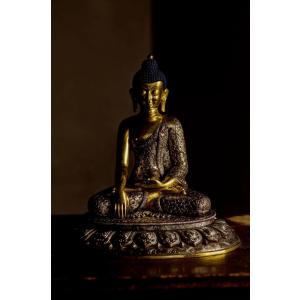 釈迦如来像銅造彫金仕上げ : 仏像仏画チベット美術卸の天竺堂 - 通販